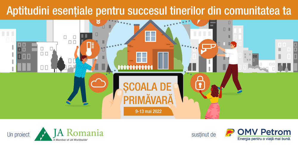 Case inteligente și sustenabile, o nouă provocare pentru elevii participanți la Școala de primăvară JA