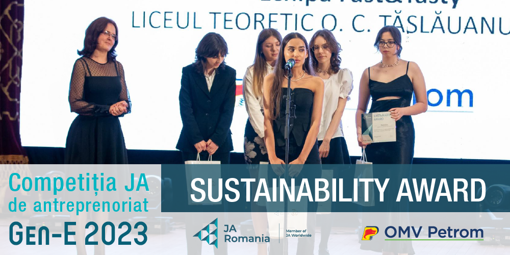 ECHIPA FAST & TASTY DE LA LICEUL TEORETIC „OCTAVIAN CODRU TĂSLĂUANU” DIN TOPLIȚA A CÂȘTIGAT SUSTAINABILITY AWARD SUSȚINUT DE OMV PETROM