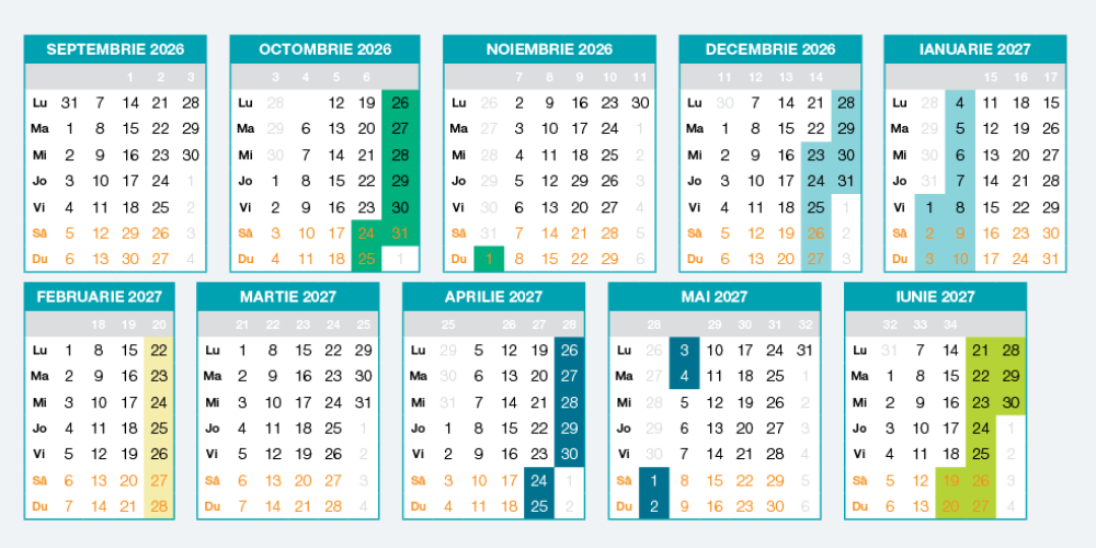 Calendarul anului școlar 2026-2027: structura anului școlar 2026-2027