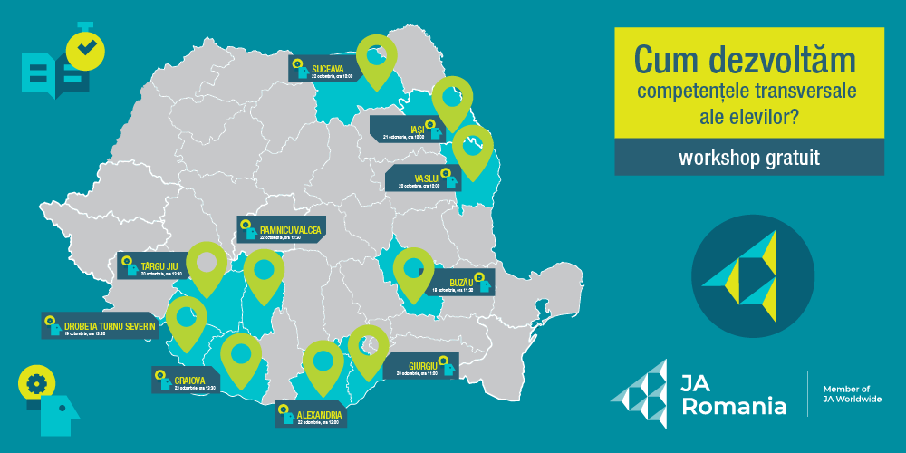 Caravana Junior Achievement continuă – evenimentul „Cum dezvoltăm competențele transversale ale elevilor?” va ajunge în alte 10 orașe