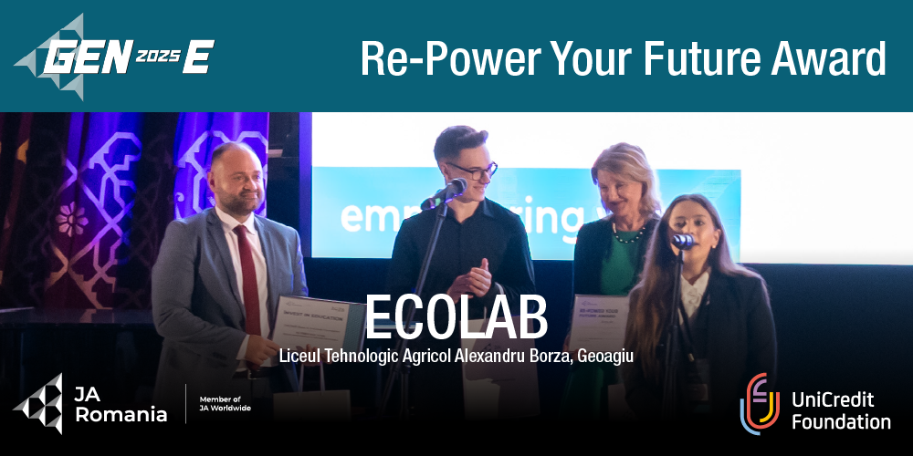 Premiul RE-POWER your future – susținut în România de Fundația UniCredit – a fost acordat în cadrul competiției Gen-E echipei de elevi ECOLAB, de la Liceul Alexandru Borza, Geoagiu